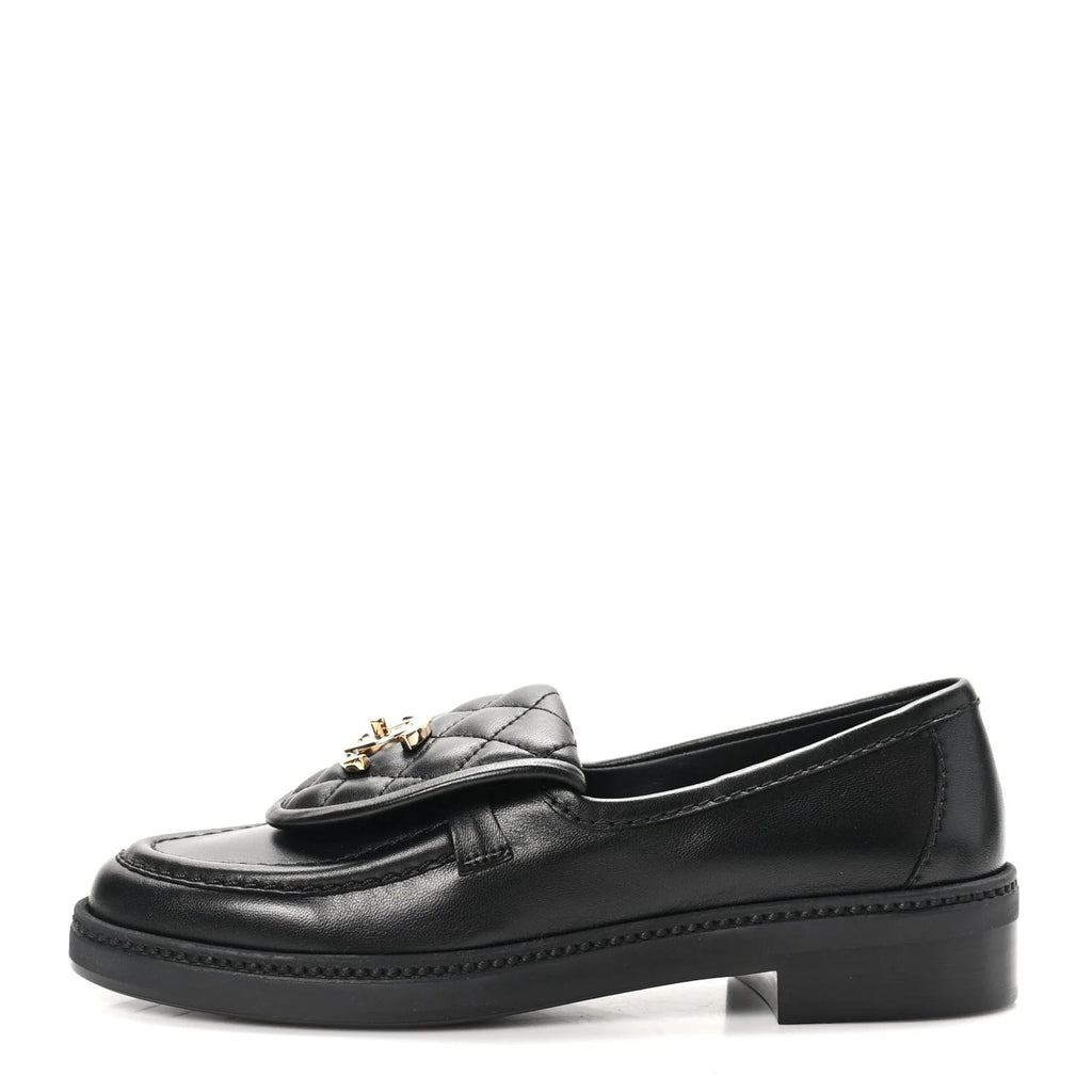 Chanel Lambskin Quilted CC Loafers