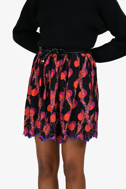 LV Black/Red Top Stitch Mini Skirt Size 36