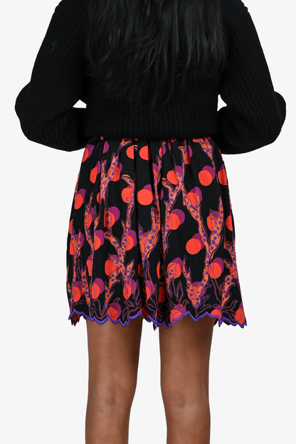 LV Black/Red Top Stitch Mini Skirt Size 36