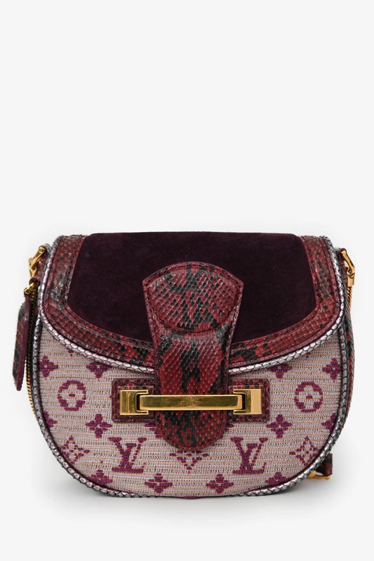 LV 2011 Limited Edition Purple Monogram Python Trim 'Empire Ponant' Crossbody Bag