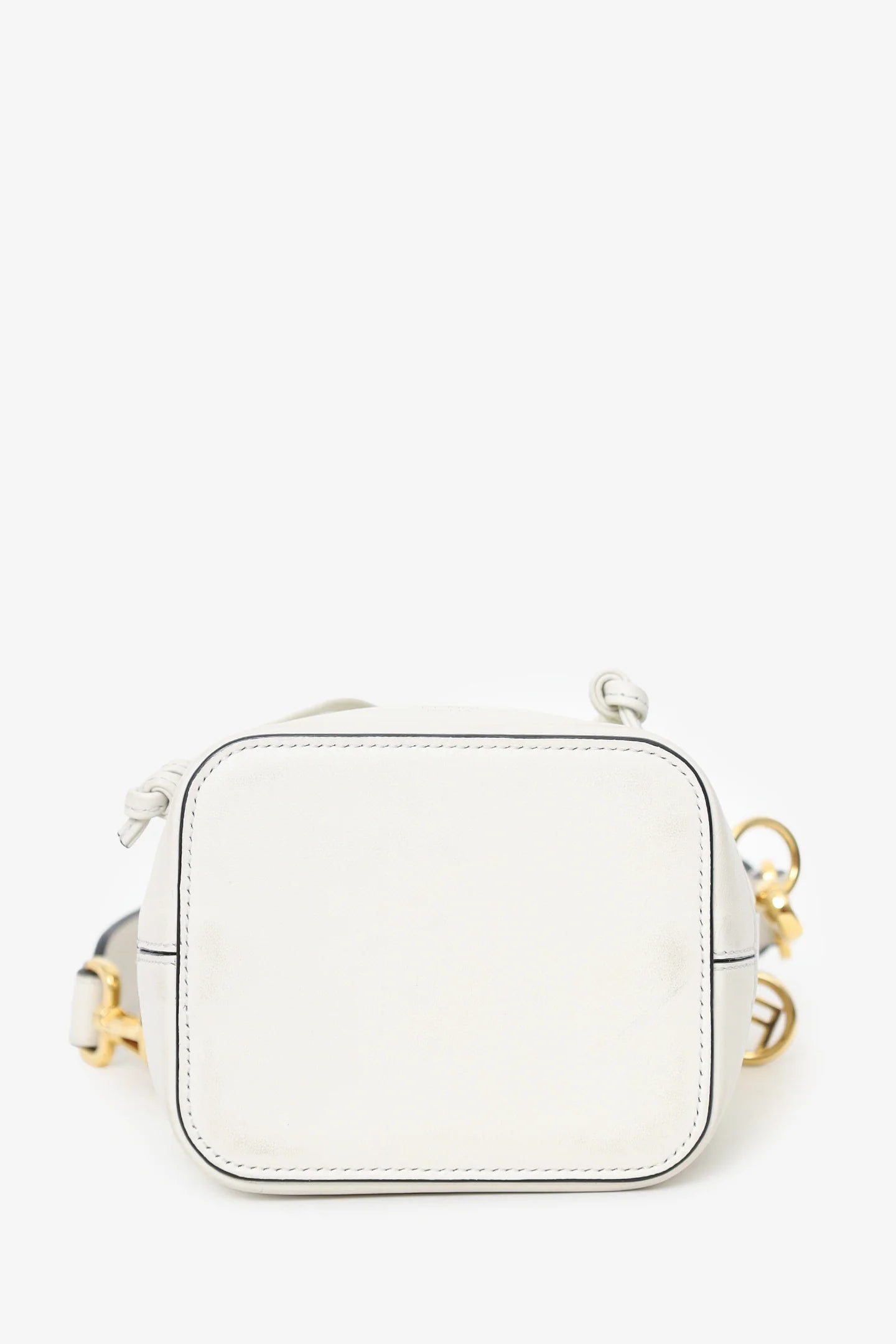 FD White Zucca Print Vinyl/Leather Mon Tresor Mini Bucket Bag