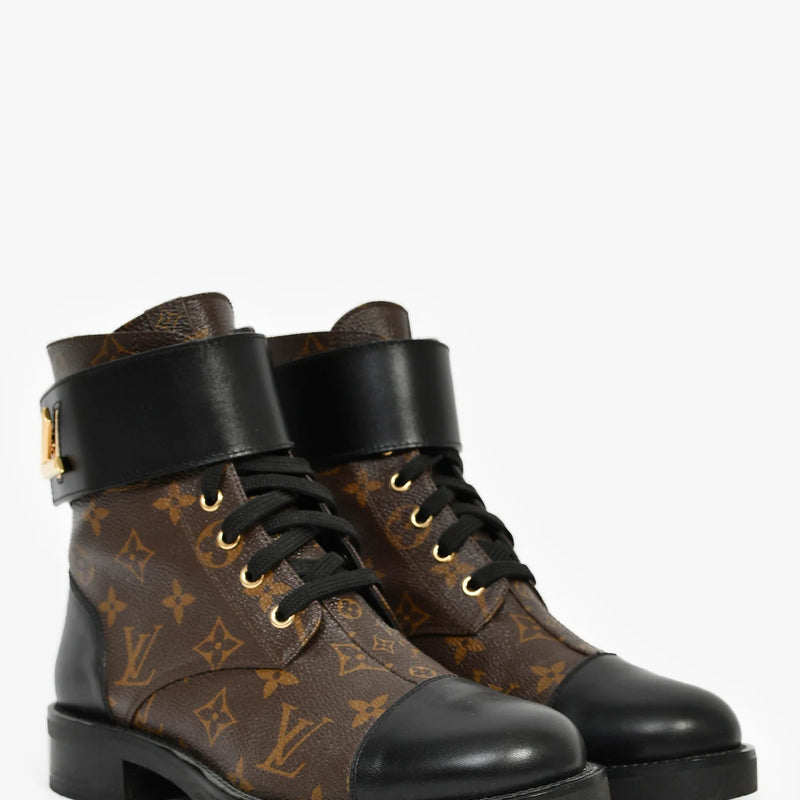 LV Monogram Canvas/Leather 'Wonderland Ranger' LV Twist Boots Size 39