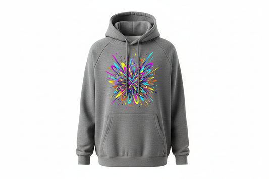 generate a photo of a product in which get custom printed hoodie